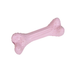 Natural Rubber Dog Bone Pink